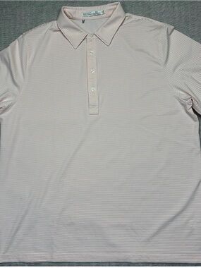 Criquet Men's Pale Pink Micro-Stripe Polo